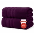thumbnail image 1 of RIVERSIDE 2 Pack Luxury Bath Sheets 35×70 Soft Quick Dry Extra Large Cotton Towels 600 GSM Hotel Quality Spa - Purple, 1 of 8