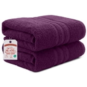 RIVERSIDE 2 Pack Luxury Bath Sheets 35 70 Soft Quick Dry Extra Large Cotton Towels 600 GSM Hotel Quality Spa - Purple
