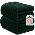 thumbnail image 1 of RIVERSIDE 2 Pack Oversized Bath Sheets 35x70 Soft Quick-Dry 600 GSM Ribbed Cotton Towels - Hunter Green, 1 of 7