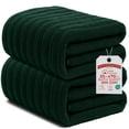 thumbnail image 1 of RIVERSIDE 2 Pack Oversized Bath Sheets 35x70 Soft and Absorbent 600 GSM Ribbed Cotton Towels - Hunter Green, 1 of 9