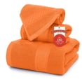 thumbnail image 1 of RIVERSIDE 3 Piece Cotton Towel Set Bath 27x54 and Hand 16x28 Towel with Washcloth 12x12, Lightweight & Soft - Orange, 1 of 9