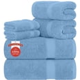 thumbnail image 1 of RIVERSIDE 6 Piece Towel Set Soft Quick Drying Cotton Bath Towel for Gym Spa and Bathroom - Electric Blue, 1 of 7