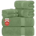 thumbnail image 1 of RIVERSIDE 6 Piece Towel Set Soft Quick Drying Cotton Bath Towel for Gym, Spa and Bathroom - Sage, 1 of 7
