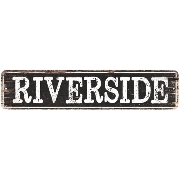 RIVERSIDE Gift Chic Metal Sign Home Decor Cities 4x18 204180007238