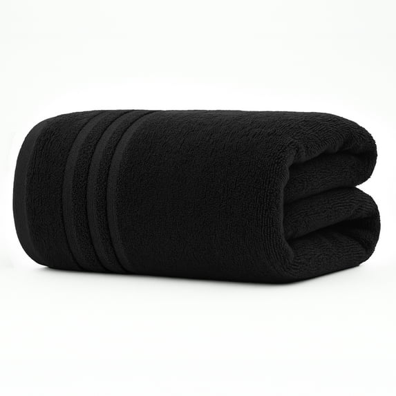 RIVERSIDE Oversized Bath Sheet 1 Pack 40x80 Soft Cotton Absorbent Towel 600 GSM - Black