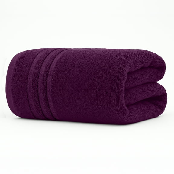 RIVERSIDE Oversized Bath Sheet 1 Pack 40x80 Soft Cotton Absorbent Towel 600 GSM - Purple