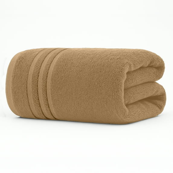 RIVERSIDE Oversized Bath Sheet 1 Pack 40x80 Soft Cotton Absorbent Towel 600 GSM - Tan