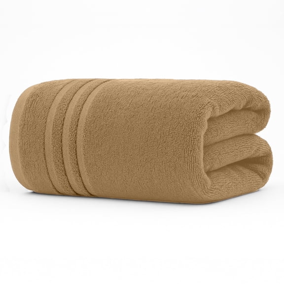 RIVERSIDE Oversized Bath Sheet 1 Pack 40x80 Soft Cotton Absorbent Towel 600 GSM - Tan