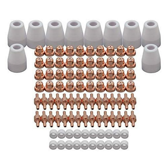 RIVERWELD Plasma Cutting Consumables Standard Fit Cut40 50 with Plasma Cutter Torch PT-31 LG-40 JG40 (Standard 100pcs)