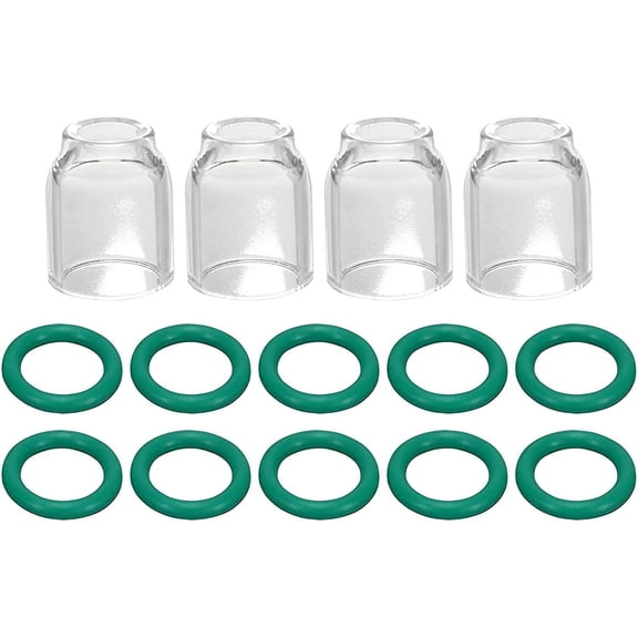 RIVERWELD Pyrex Class Cup #6 (3/8" & 9.5mm Orifice) Temperature Resistant O-rings For SR WP 9 17 18 20 25 26 TIG welding torch 14pcs