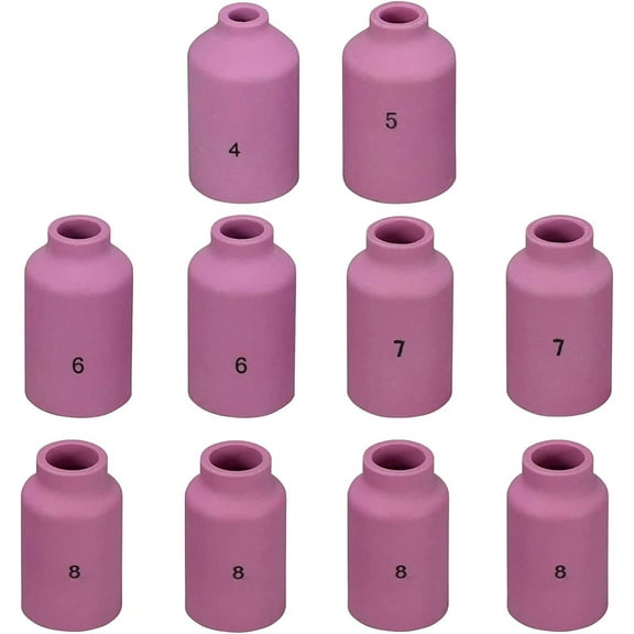 RIVERWELD TIG Gas Lens Ceramic Cup Kit 54N14 (#8, 1/2") 54N15 (#7, 7/16") 54N16 (#6, 3/8") 54N17 (#5, 5/16") 54N18 (#4, 1/4") for TIG Welding Torch WP 17 18 26 Lincoln Miller ESAB Weldcraft CK Everlas