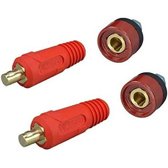 RIVERWELD TIG Welding Cable Panel Connector-Plug and Socket DKJ35-50 & DKZ35-50 Quick Fitting Red Color 4pcs