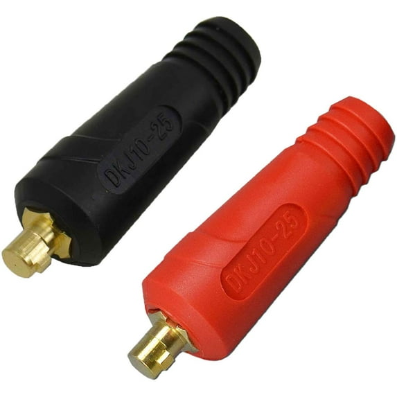 RIVERWELD TIG Welding Cable Panel Connector Socket Set Quick Fitting Dinse-Style 200Amp (2, DKJ10-25)