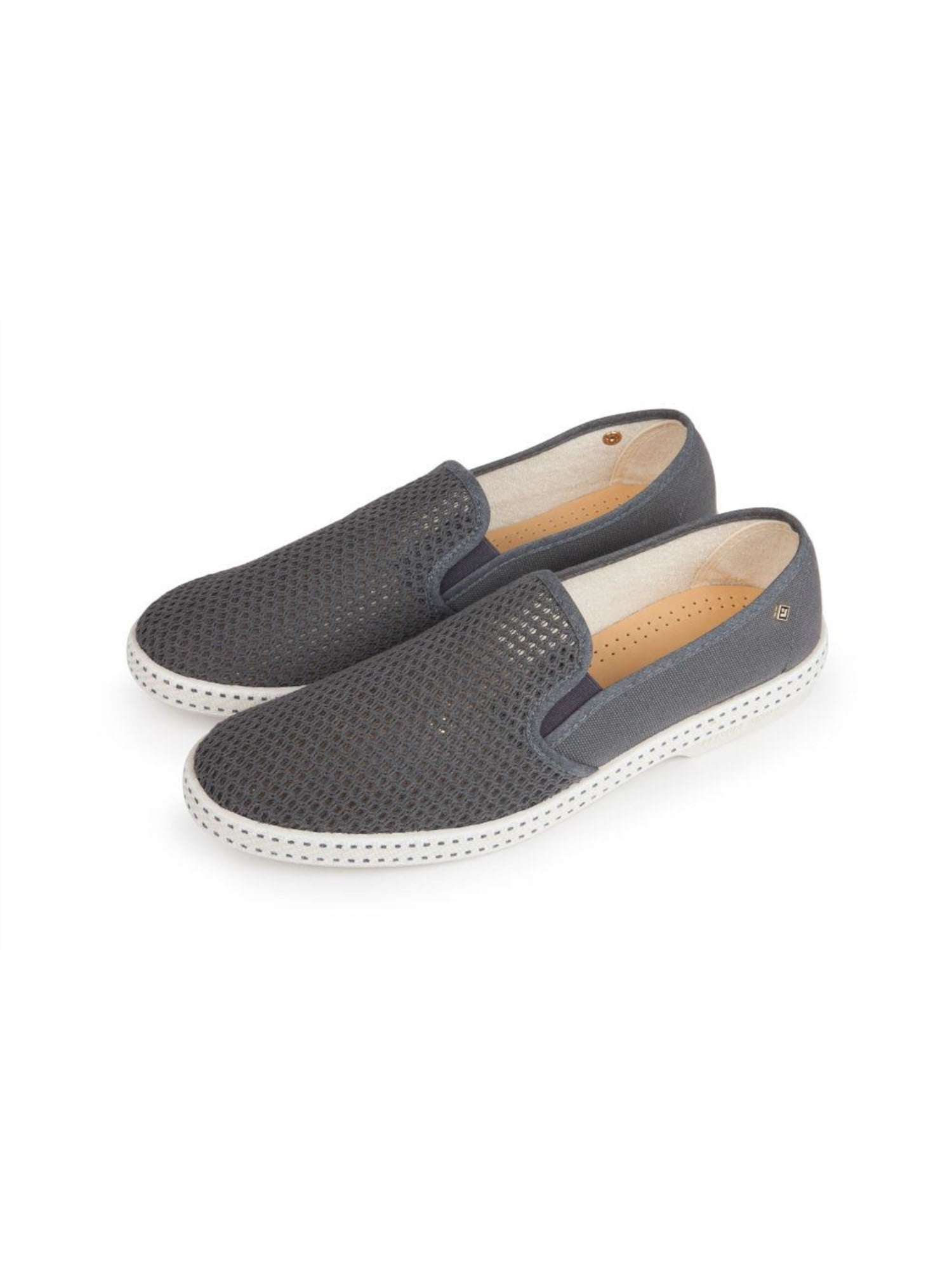 RIVIERAS Mens Gray Woven Goring Classic 20 Round Toe 