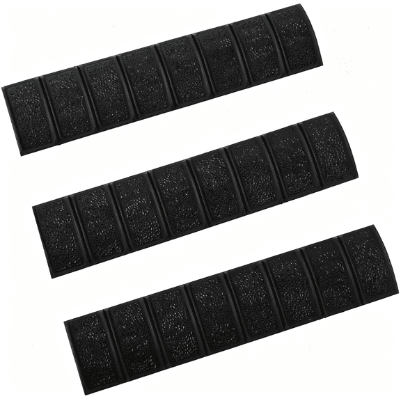 RIVONO 3 Pack 6.25 in Picatinny Rail Cover Non-Slip Checkered Protector Panel for 20Mm Rail Everyday Carry Hunting Rail Covers (Black)