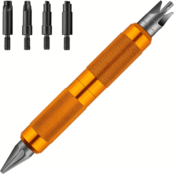 RIVONO Case Prep Multi-Tool for Case Trimmer,Crafting Case Pocket Cleaner,Reamer and Chamfer Deburring Tools - Reloading Tool for .17 to .45 Caliber (Orange Color)