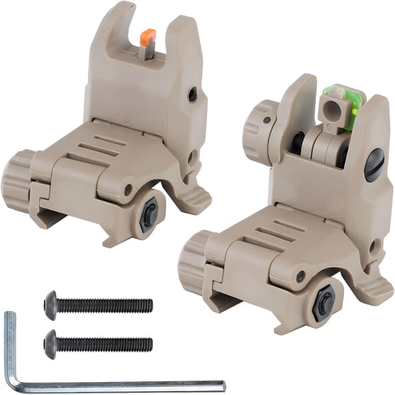 RIVONO Flip Up Sights Polymer Front and Rear Set, Fiber Optic Backup