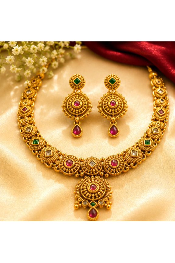 Rajsi Ruby Necklace Set