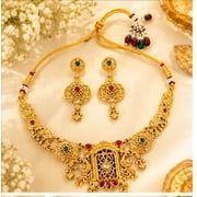 RIVORAH Royal Kundan Heritage Necklace