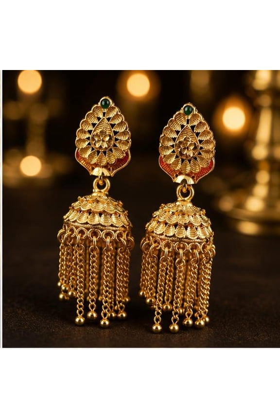 Royal Tassel Jhumka Earrings