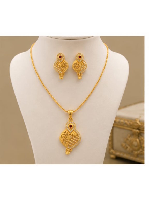 Ruby Charm Pendant Set