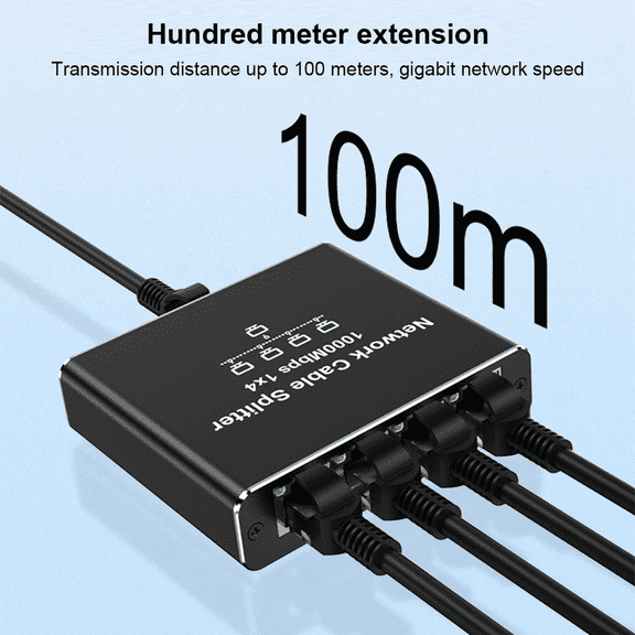 RIWPKFH 1 To 4 RJ45 Splitter High Speed 1000Mbps Network Connector Splitter HUB 4 Devices Simultaneously Networking for Cat6/7/8 Cable