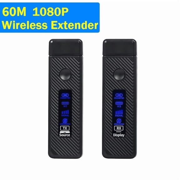 RIWPKFH 1080p 60m Wireless Video Transmitter Receiver Screen Share HDMI Extender Display Adapter Dongle for Home Cinema Office PC To TV