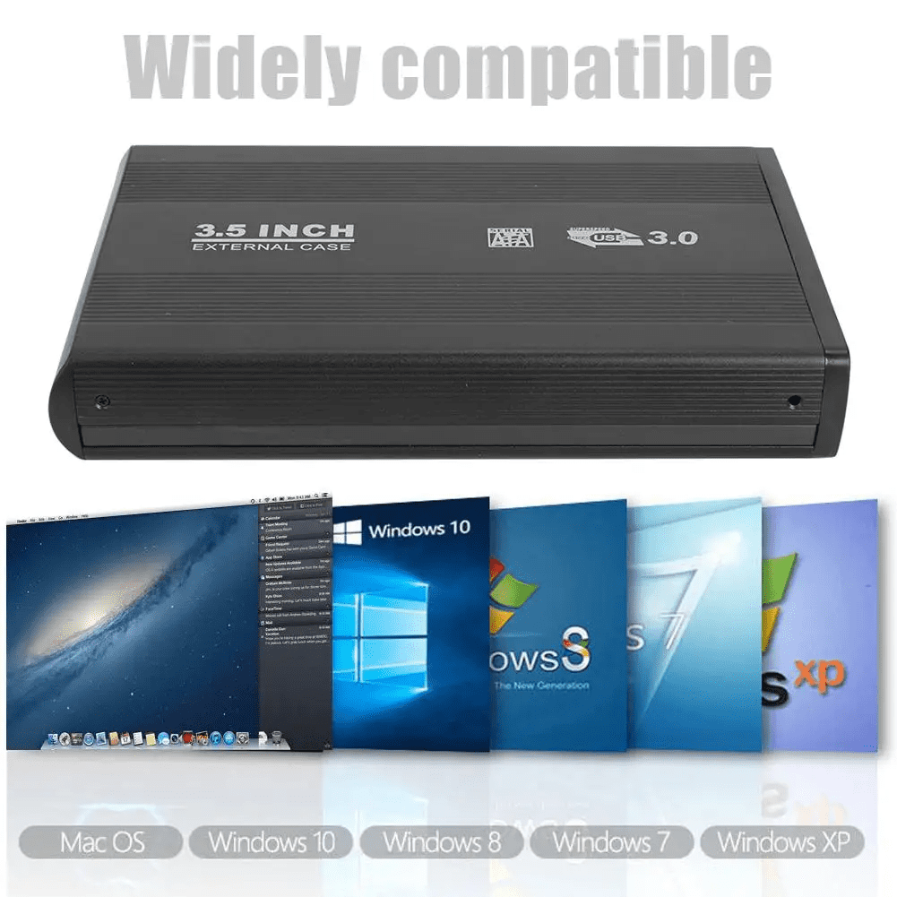 RIWPKFH 3.5 inch SATA to USB3.0 HDD Box SSD Case Hard Disk Case External Hard Drive Enclosure Box with US Adapter