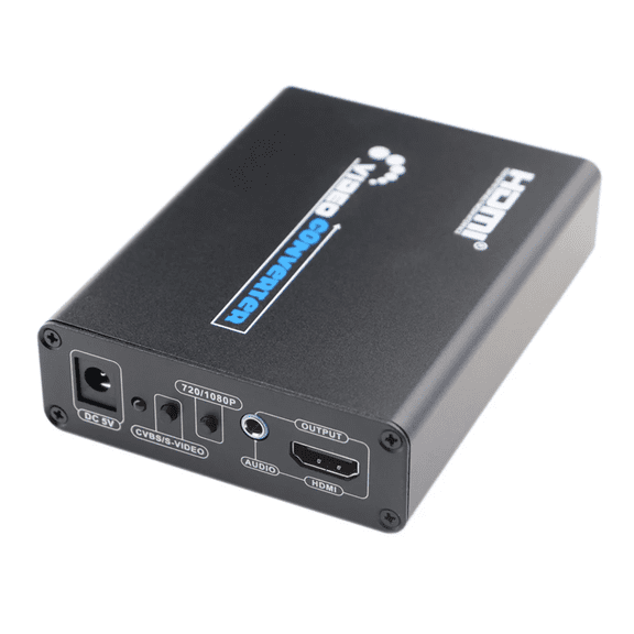 RIWPKFH 3RCA AV CVBS Composite S-Video R/L Audio to HDMI Converter Adapter Support 720P/1080P for PS2 PS3 NES SNES Nintendo 64 HDTV