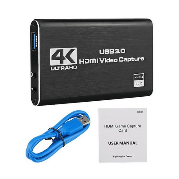 RIWPKFH 4K USB 3.0 Video Capture Card HDMI-compatible 1080P 60fps HD Video Recorder Grabber For OBS Capturing Game Card Live