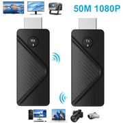 RIWPKFH 50M Wireless HDMI Video Transmitter Receiver Kits HDMI Extender Adapter TV Stick Dongle 1080P for Projector Monitor PC Laptops