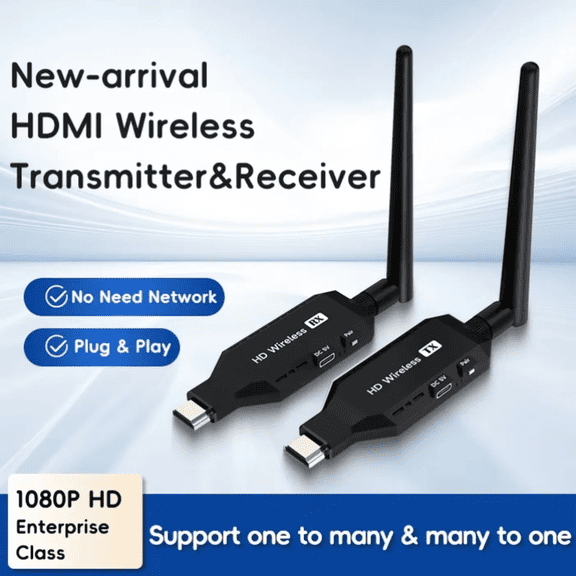 RIWPKFH 5G 1080P 50M Wireless HDMI-Compatible Video Transmitter Receiver Extender Display Adapter Dongle Share For Laptop To TV Monitor