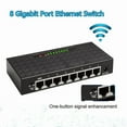 thumbnail image 1 of RIWPKFH 8 Port 1000Mbps Gigabit Network Switch Ethernet Smart Switcher High Performance RJ45 Hub Internet Splitter, 1 of 9