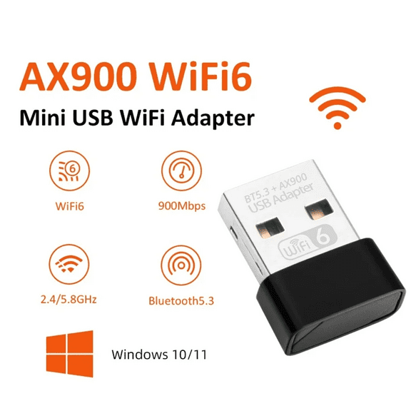 RIWPKFH AX900 USB WiFi 6 Bluetooth 5.3 Adapter 2in1 Dongle Dual Band 2.4G&5GHz USB WiFi Network Wireless Receiver DRIVER FREE
