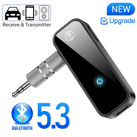 RIWPKFH Bluetooth 5.3 Transmitter Receiver 2 in1 Wireless Adapter 3.5mm Audio AUX Adapter For Car Audio Music Aux Handsfree Headset