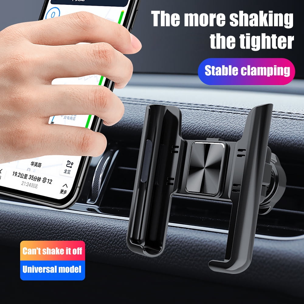 Universal Car Air Vent Phone Mount - 360° Rotation, Gravity Clip, Anti-Slip Grip