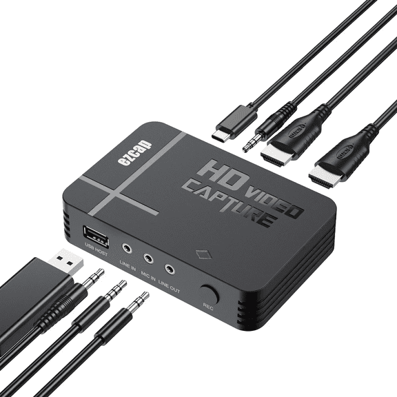 RIWPKFH Ezcap288P HDMI AV Video Capture Card 1080P Recording Loop Analog To Digital Video Recorder Save To USB Flash Disk Mic in Line In