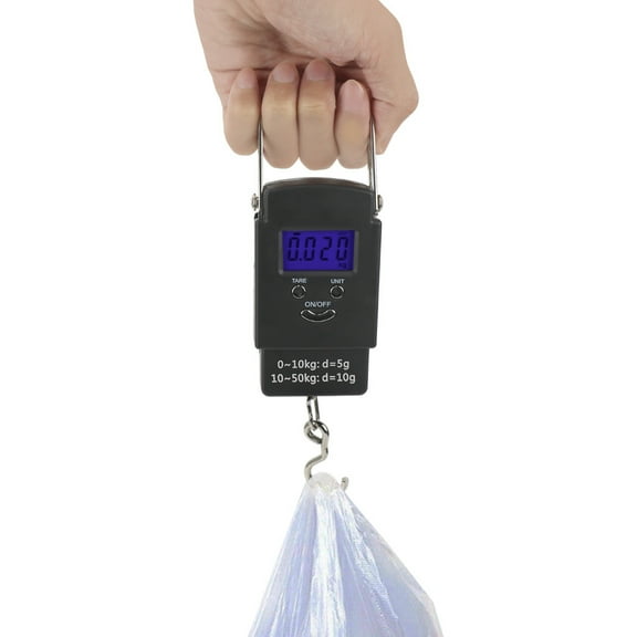 RIWPKFH For Fishing Luggage Travel Hanging Digital Weighing Scale Home Tool LCD Electronic Scale 50Kg/110lb Portable