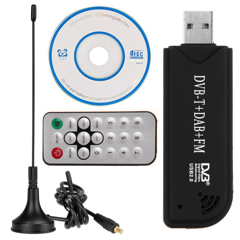 RIWPKFH IR Remote Digital satellite USB TV Stick DAB FM DVB-T RTL2832  FC0012 SDR RTL-SDR Dongle Stick Digital TV Tuner Receiver