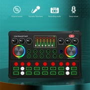 RIWPKFH M3 Sound Card RGB LED Wireless Bluetooth DJ Mixer Sound Card 20 Sound Effects Sound for Live Streaming 48V Microphone