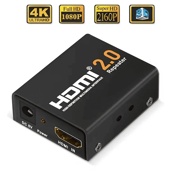 RIWPKFH Mini 4K*2K HDMI-Compatible 2.0 Extender Repeater 40M 3D 18Gbps HDMI 2.0 Signal Amplifier Booster Adapter For PS4 HDTV PC Monitor