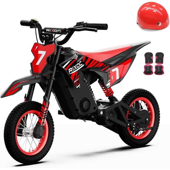 RIXOC DK-12 Electric Dirt Bike,3 Speed Modes up to 15.5 mph, 36V 5.2Ah Peak 700W Max 14Miles Electric Motorcycle for Kids Ages 3-10 UL2272