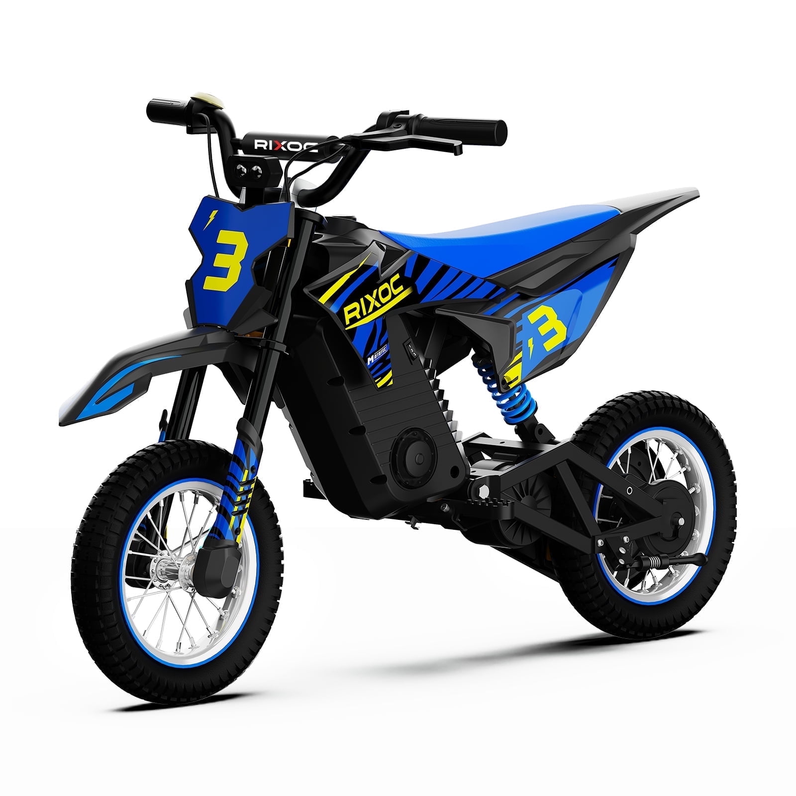 RIXOC DK-12 Electric Dirt Bike,3 Speed Modes up to 15.5 mph, 36V 5.2Ah Peak 700W Max 14Miles Electric Motorcycle for Kids Ages 3-8 UL2272