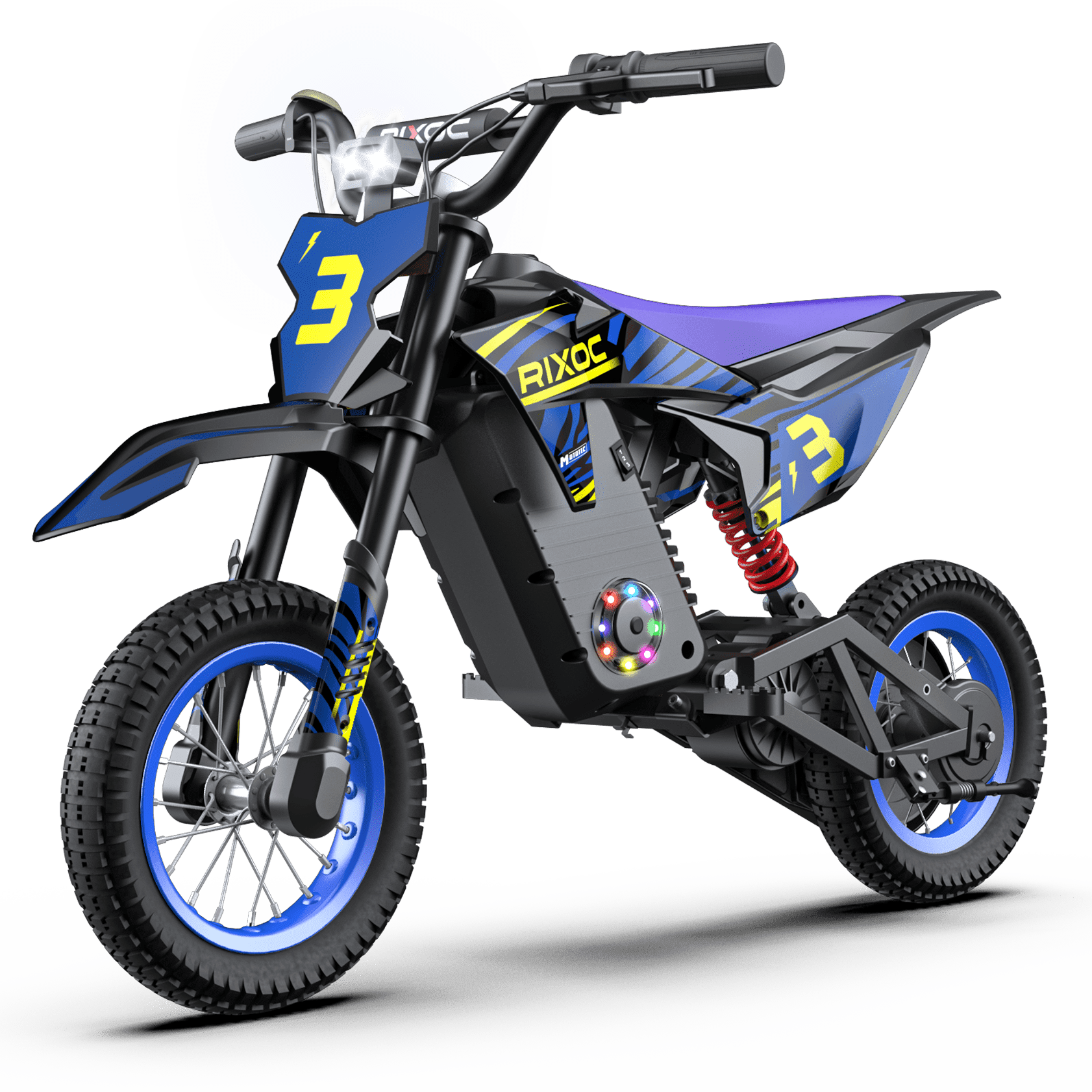 RIXOC Electric Dirt Bike for Kids, 3-Speed Modes up to 15.5 mph