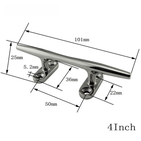 RIXUNO 316 Stainless Steel Round Rope Bolt Marine Bollard Yacht Boat Cleat 4inch