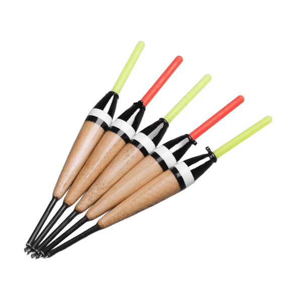 RIXUNO 5Pcs Balsa Wood Fishing Float High Buoyancy Standing Style Eye Catching 2G