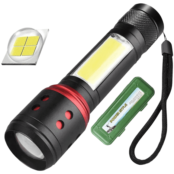 RIXUNO Rechargeable Xhp50 Led Flashlight 1800 Lumen Zoomable Light for Camping Hiking B