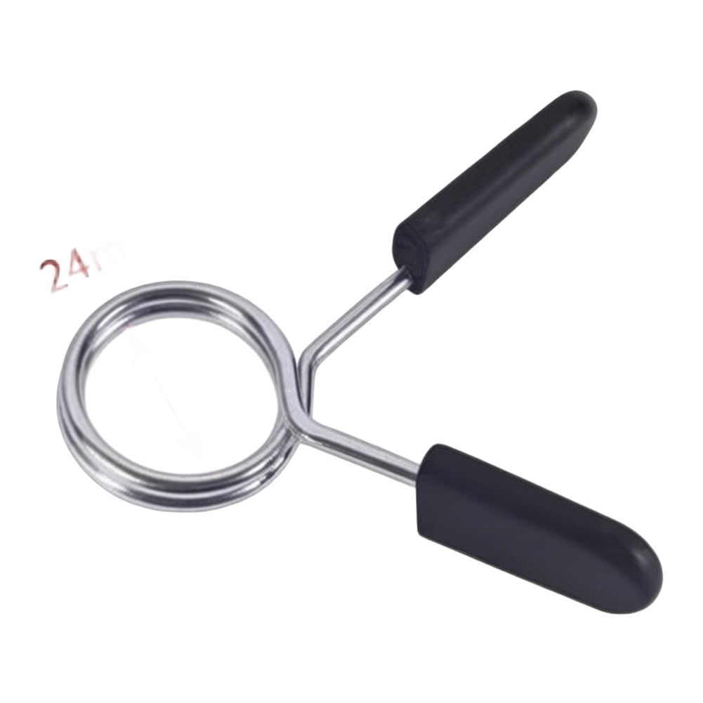 RIXUNO Spring Steel Barbell Collar Clips with Rubber Grip, 24mm Lock ...