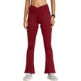 thumbnail image 1 of RIYU Flare Leggings Women's Yoga Pants High Waisted for Workout Gym Running | Petite Sizes Wine Medium, 1 of 1