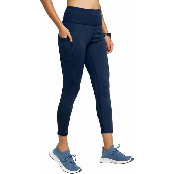 RIYU High Waisted Leggings Women's Yoga Pants Workout Clothes for Gym Activewear for Petite Sizes Navy Small